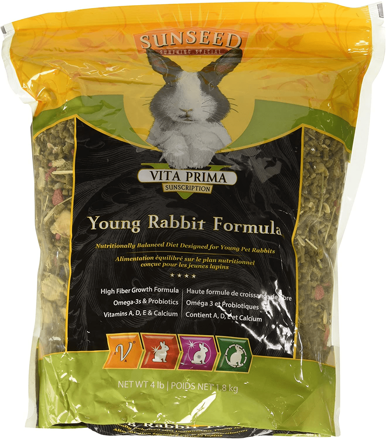 (3 Pack) Sunseed Vita Prima Sunscription Young Rabbit Formula, 4 Lb Each Animals & Pet Supplies > Pet Supplies > Small Animal Supplies > Small Animal Food Sun Seed