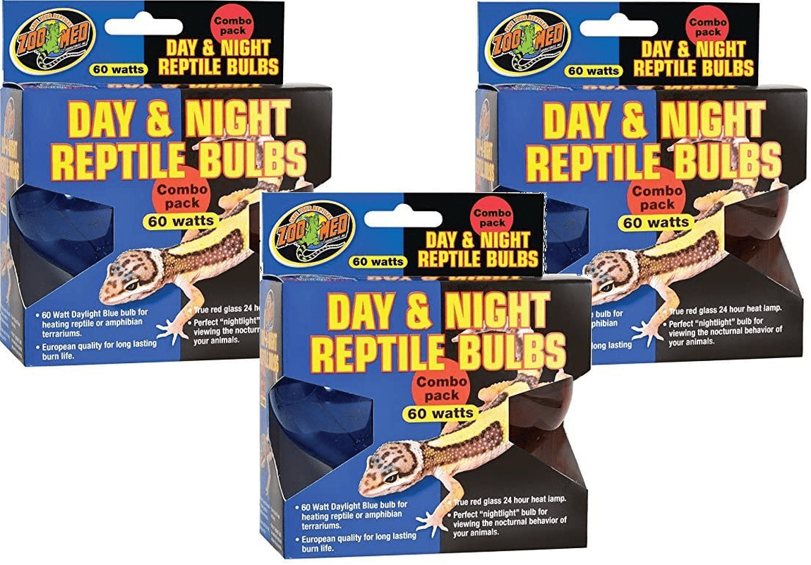 (3 Packages ) Zoo Med Day and Night Reptile 60 Watt Bulbs, Combo Pack Animals & Pet Supplies > Pet Supplies > Reptile & Amphibian Supplies > Reptile & Amphibian Habitat Heating & Lighting Zoo Med