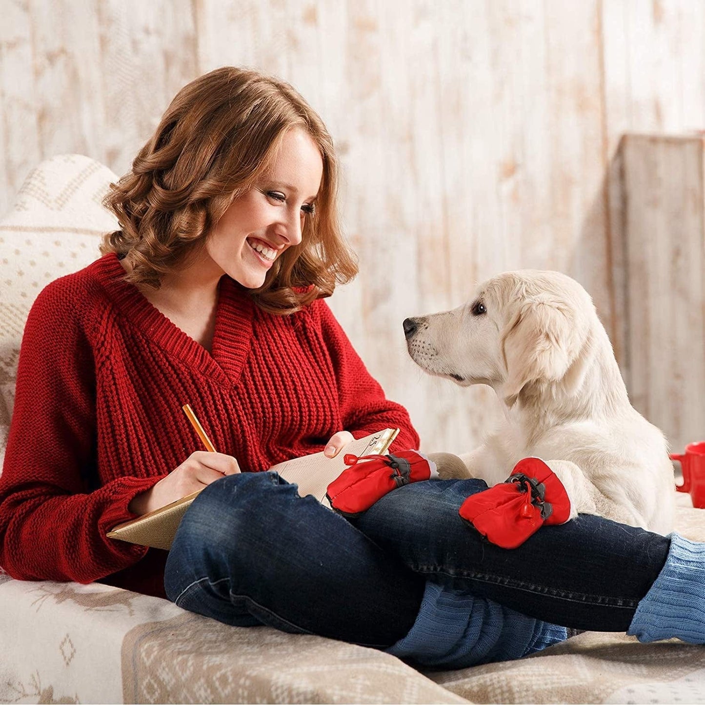 3 Sets Waterproof Dog Shoes Adjustable Drawstring Dog Boots Rain Snow Plush Pet Booties Anti-Slip Dog Paw Protector Breathable Dog Boots with Soft Sole for Small Dog Puppy (4) Animals & Pet Supplies > Pet Supplies > Dog Supplies > Dog Apparel Weewooday