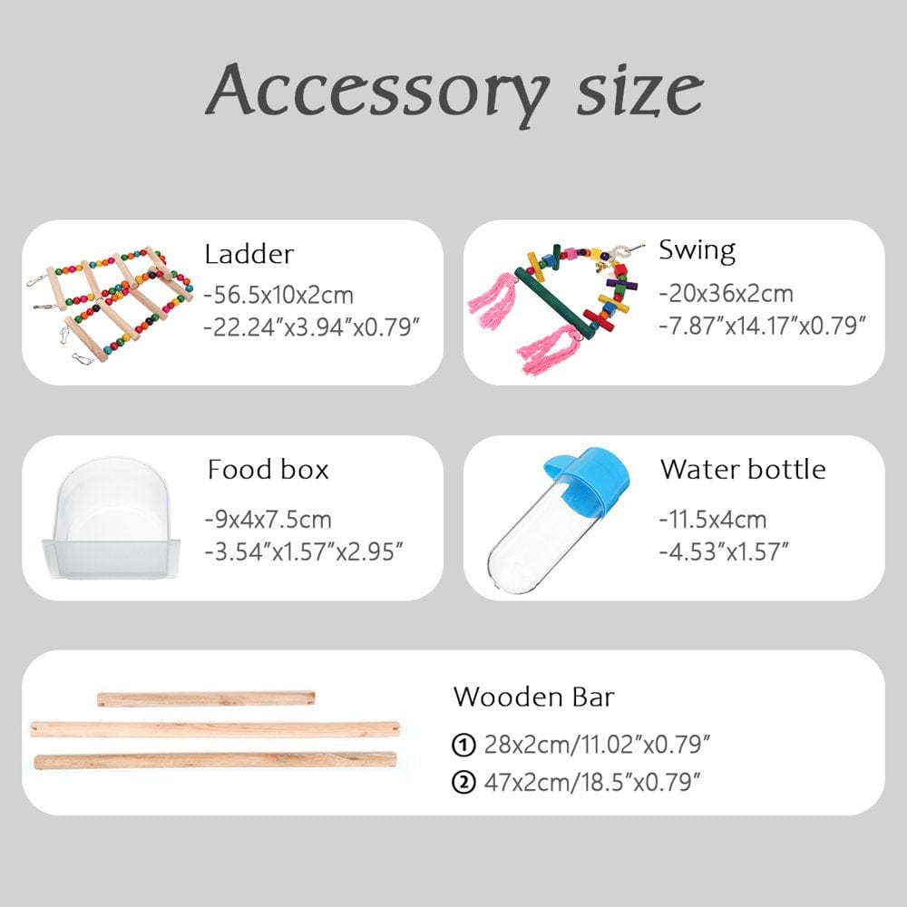 30 Inch Height Wrought Iron Bird Cage with Rolling Stand for Parrots Conure Lovebird Cockatiel Animals & Pet Supplies > Pet Supplies > Bird Supplies > Bird Cages & Stands AnFeng