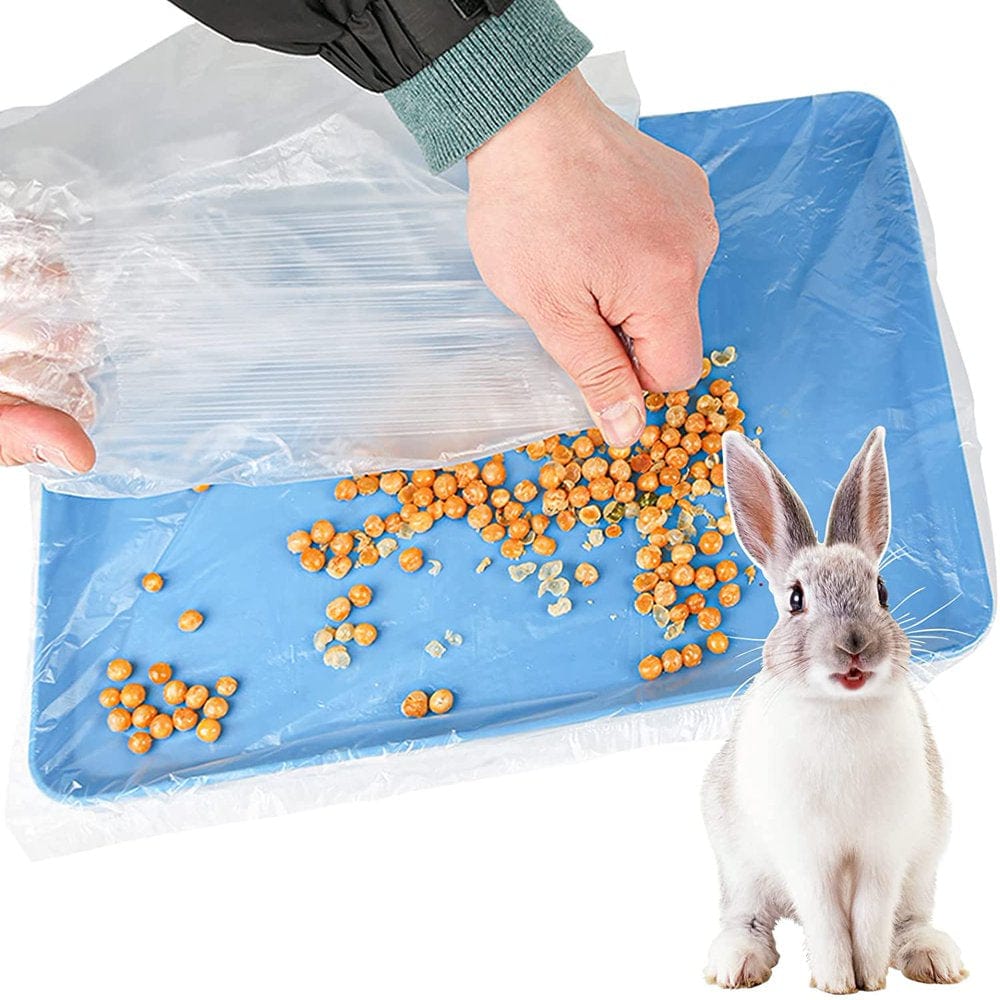 30 Pcs Disposable Rabbit Cage Liner, Disposable Rabbit Leak Proof Cage Liners Small Animal Bedding Litter Pan Bags Universal Toilet Film for Bunny Guinea Pigs Animals & Pet Supplies > Pet Supplies > Small Animal Supplies > Small Animal Bedding World Bossmission 55*45