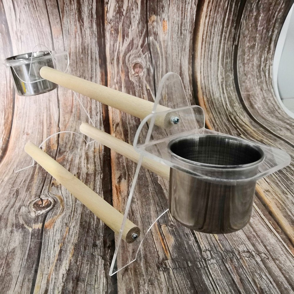 SPRING PARK Parrot Playstand Bird Playground Wood Gym Stand Feeder Cup Toy Set Animals & Pet Supplies > Pet Supplies > Bird Supplies > Bird Gyms & Playstands SPRING PARK