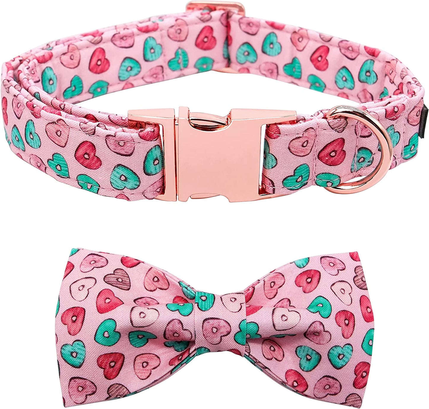 MACA Bates Valentine’S Day Dog Collar with Bow/Flower/Bow Tie, Sweet Heart Adjustable Collar for Small Medium Large Dog with Metal Buckle Animals & Pet Supplies > Pet Supplies > Dog Supplies > Dog Apparel M MACA BATES