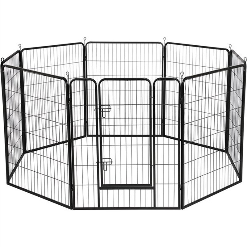 Easyfashion Heavy Duty Indoor and Outdoor Black Dog Playpen, 16 Panels Animals & Pet Supplies > Pet Supplies > Dog Supplies > Dog Kennels & Runs Easyfashion 8 Panels