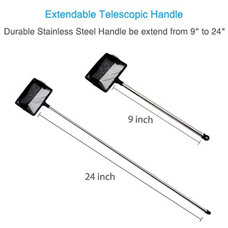 Pawfly Telescopic Aquarium Net Fine Mesh Small Fishnet with Extendable 9-24 Inch Long Handle Animals & Pet Supplies > Pet Supplies > Fish Supplies > Aquarium Fish Nets Pawfly