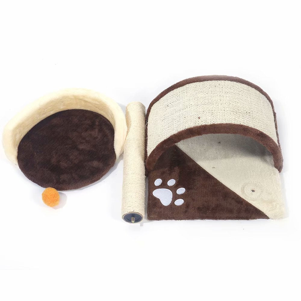 Cat Tree with Sisal-Covered Scratching Posts and 2 Plush Condos Cat Furniture for Kittens Animals & Pet Supplies > Pet Supplies > Cat Supplies > Cat Furniture Fortressmount