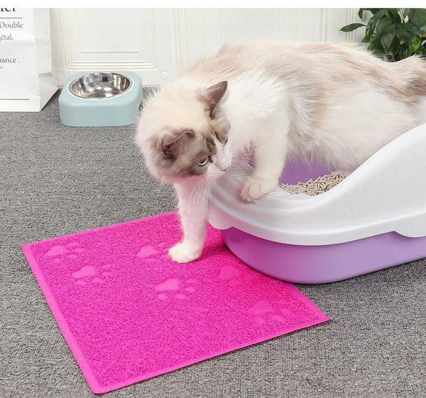 Cat Litter Mat Rectangular Bottom Plate, Waterproof Cat Litter Mat Accessories for Cat Litter Box round Placemat, Eco-Friendly Bamboo Pattern PVC Oval Placemat 45*32.5Cm Animals & Pet Supplies > Pet Supplies > Cat Supplies > Cat Litter Box Mats pengpaig
