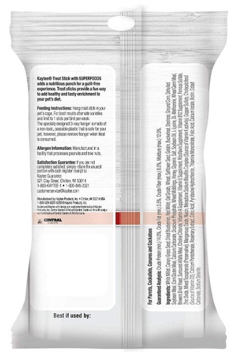 33 Oz (6 X 5.5 Oz) Kaytee Superfoods Avian Treat Stick Blueberry Animals & Pet Supplies > Pet Supplies > Bird Supplies > Bird Treats Kaytee