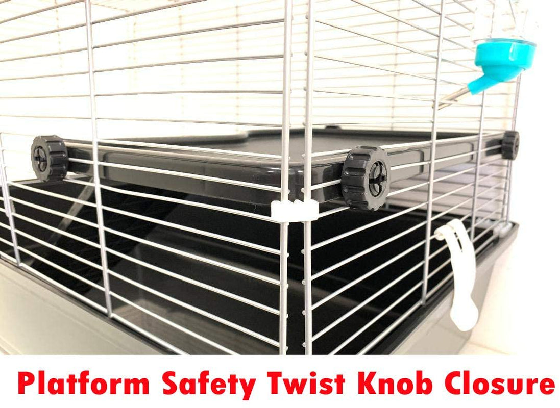 Large Pet Products Universal 2-Level Small Animals Home Critters Habitat Cage Narrow 3/8-Inch Wire Spacing for Wide Variety Exotics Animal Hamster Rat Mice Mouse Gerbil Guinea Pig Chinchillas Ferret Animals & Pet Supplies > Pet Supplies > Small Animal Supplies > Small Animal Habitats & Cages Mcage