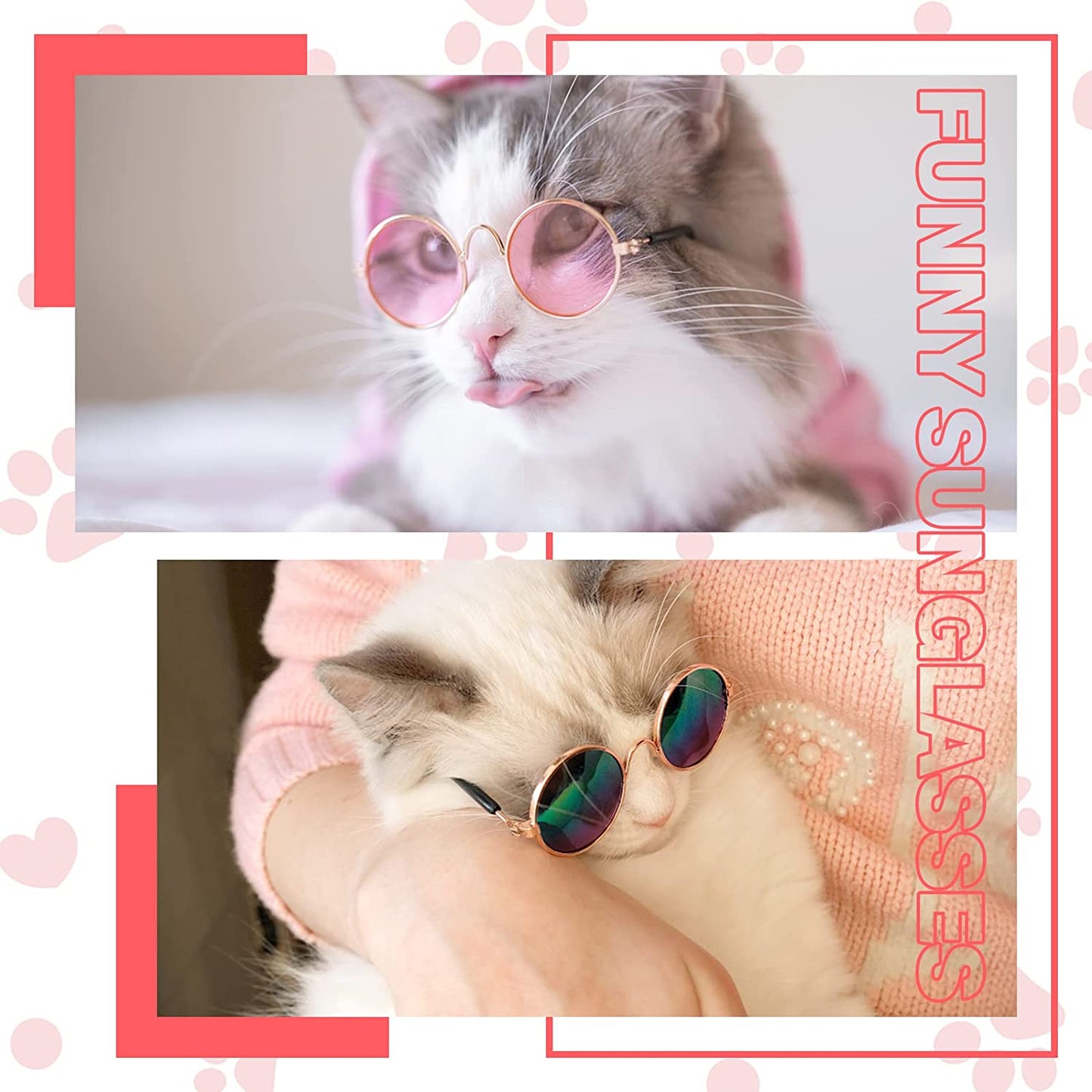 12 Pieces Cat Sunglasses Dog Sunglasses Doll Sunglasses Dog Goggles round Metal Dog Sunglasses Small Breed Classic Retro Cat Costume Sunglasses Photo Props Eye Glasses Funny Sunglasses Animals & Pet Supplies > Pet Supplies > Dog Supplies > Dog Apparel PETDCHEB