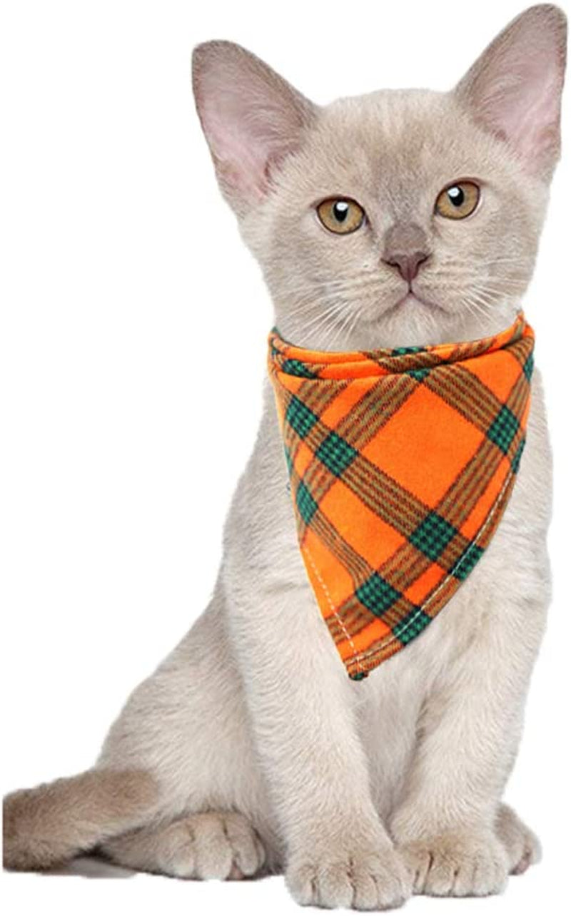 Feimax Dog Bandana Pet Triangle Bibs Scarfs Reversible Adjustable Collar Gentleman Bow Tie Suit Novelty Bandanas Dogs Neckerchief Fashion Wedding Dress Kerchief for Puppy and Cat (Red) Animals & Pet Supplies > Pet Supplies > Dog Supplies > Dog Apparel FEimaX Orange Lattice