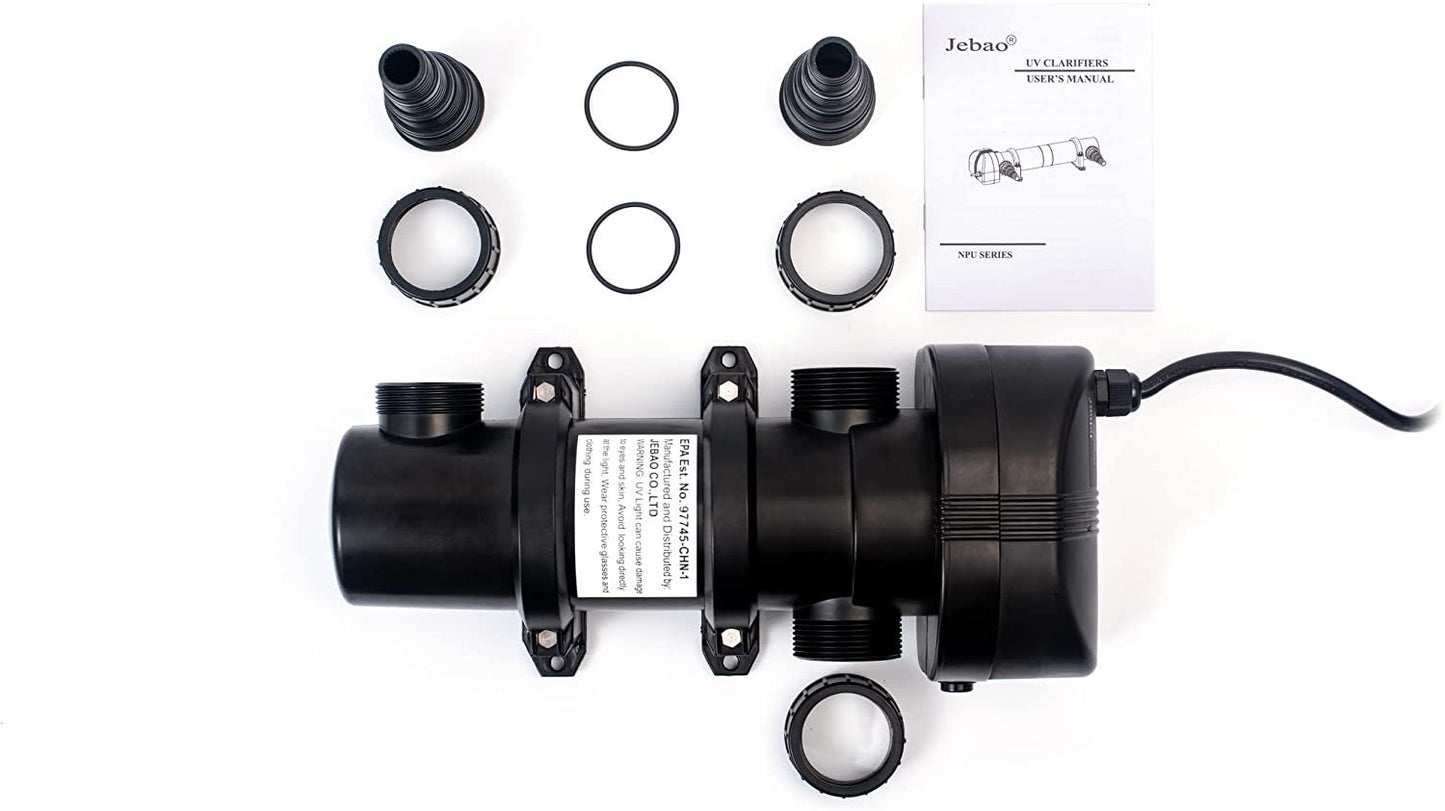Jebao NPU-24 UV Clarifier for Pond and Aquarium, 24-Watt Animals & Pet Supplies > Pet Supplies > Fish Supplies > Aquarium & Pond Tubing Jebao