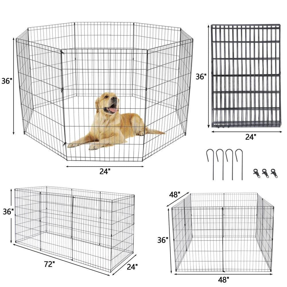 36 Pet Playpen 8 Panel Indoor Outdoor Folding Metal Exercise Puppy KOL PET