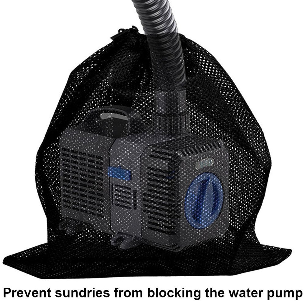 DTOWER Pump Barrier Bag 12.2" X 15.9" Pond Pump Filter Netting Black Media Pouch with Drawstring for Aquarium Filtration Animals & Pet Supplies > Pet Supplies > Fish Supplies > Aquarium Filters DTOWER