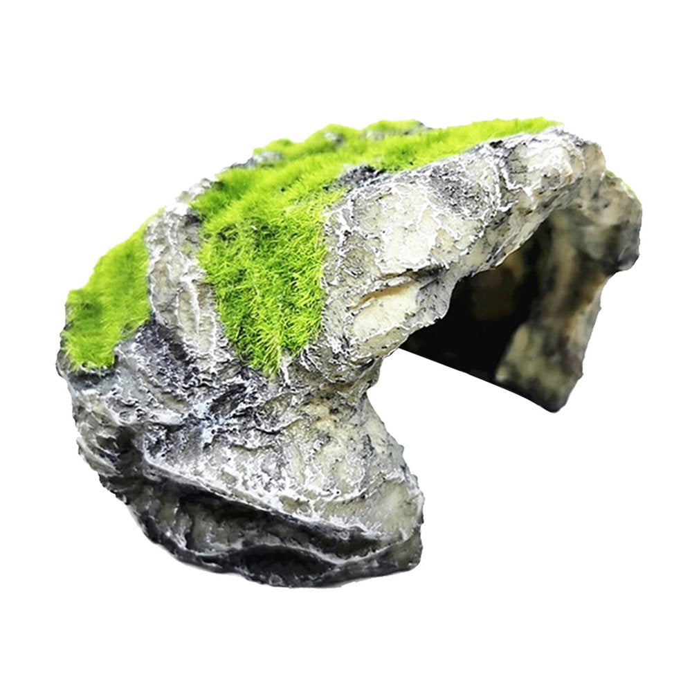 Reptile Hiding Cave Resin Material Natural Hideout for Reptiles Small Lizards Turtles Bearded Dragon Tortois Amphibians Fish Pet Supplies - B B Animals & Pet Supplies > Pet Supplies > Small Animal Supplies > Small Animal Habitat Accessories perfk G