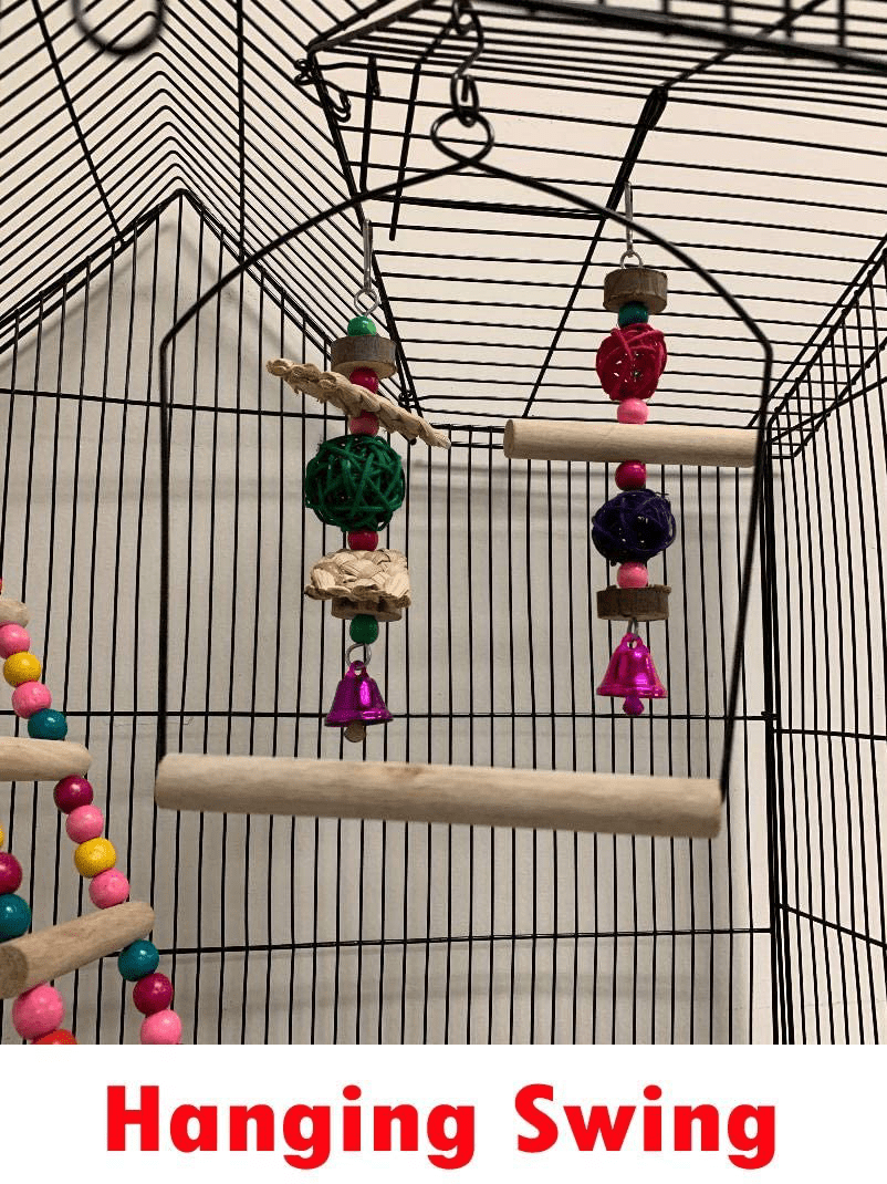 37-Inch Portable Hanging Medium Flight Bird Cage for Cockatiel Sun Quaker Parakeet Green Cheek Conure Parrotlet Finch Canary Budgie Lovebird Small Parrot Travel Bird Cage Animals & Pet Supplies > Pet Supplies > Bird Supplies > Bird Cages & Stands Mcage