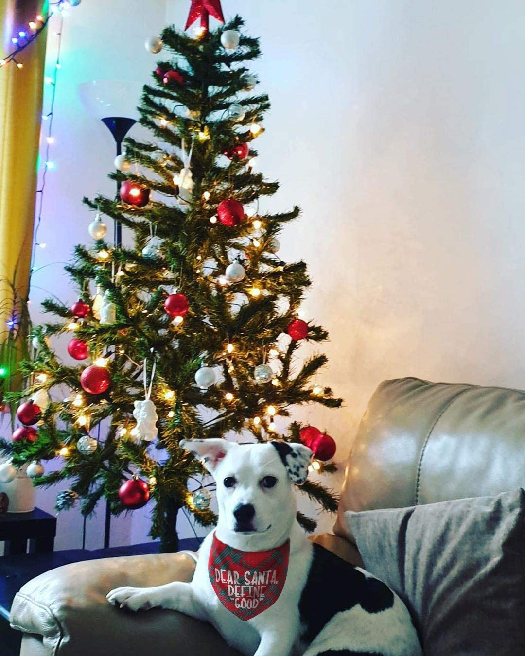 Dog Christmas Bandanas Plaid Reversible Triangle Bibs Scarf Accessories for Dogs Cats Animals & Pet Supplies > Pet Supplies > Dog Supplies > Dog Apparel JPB