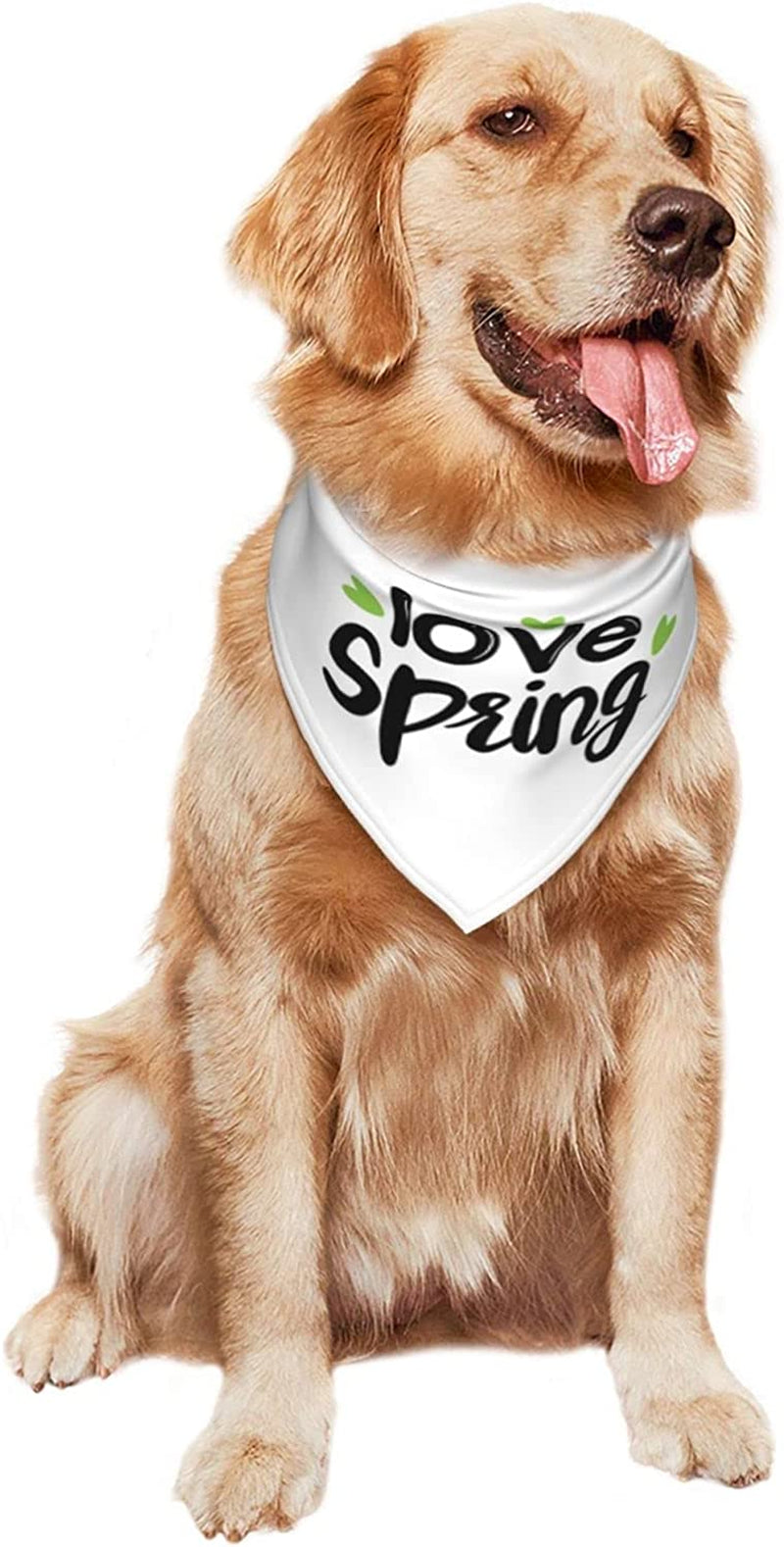 Green Love Hello Spring Simple Pet Dog and Cat Decorative Triangle Scarf,Dog Bandana,Breathable and Stain Resistant. Animals & Pet Supplies > Pet Supplies > Dog Supplies > Dog Apparel ZALTAS