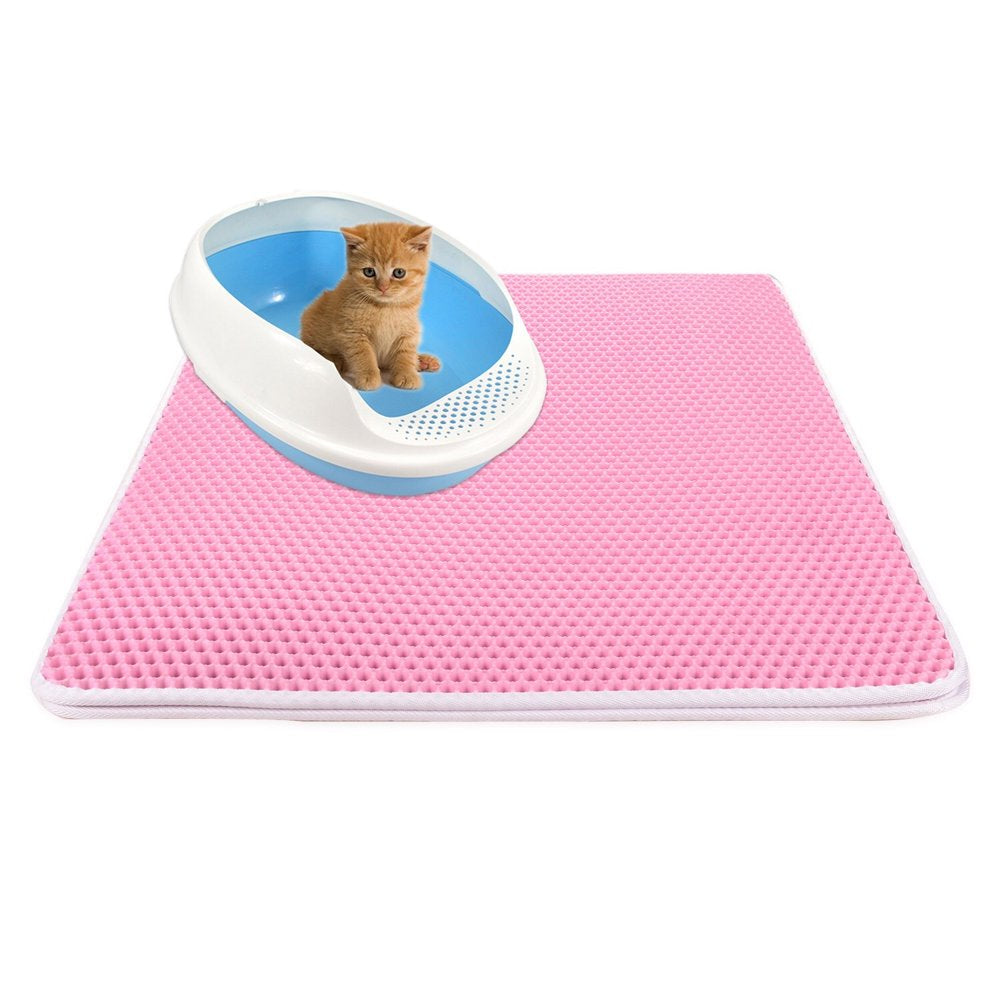Double-Layer Cat Litter Mat, Kitty Litter Trapping Mat, Litter Box Rug Carpet, Honeycomb Double Layer, Urine Waterproof, Easy Clean, Scatter Control, Litter Trapper Catcher, Washable, for Floor Animals & Pet Supplies > Pet Supplies > Cat Supplies > Cat Litter Box Mats LINKABC