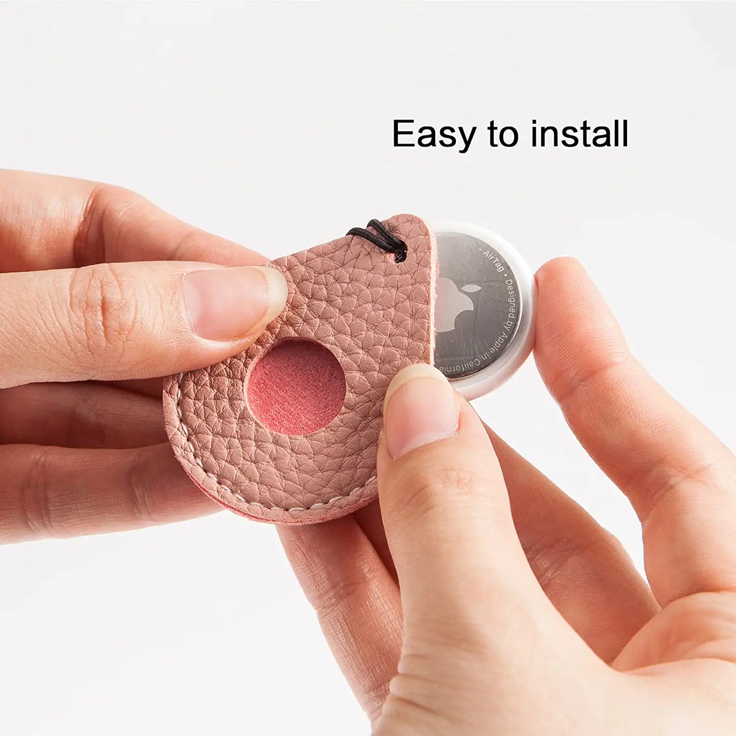 FOREVERFLYBIRD 4 Pack Airtag Holder Leather Case Air Tag Cover Keychain GPS Tracker Remote Finder Key Travel Backpack Pet Locator,Grey,White,Pink,Red Electronics > GPS Accessories > GPS Cases FOREVERFLYBIRD