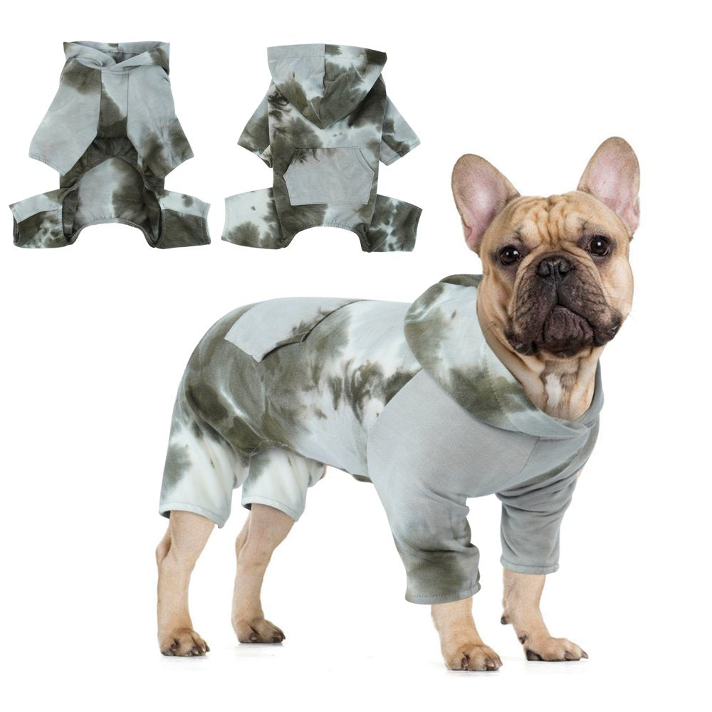 ROZKITCH Dog Pajamas Hoodie Onesie Soft Breathable Stretchy Cotton Pink Tie Dye Shirt 4 Lges Basic Jumpsuit Light Clothes Apparel Outfit for Puppy and Cat Small Medium Large Dog Animals & Pet Supplies > Pet Supplies > Dog Supplies > Dog Apparel ROZKITCH XXS Brown