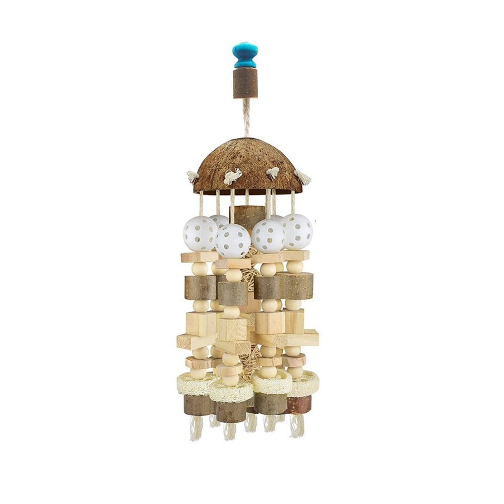 BESTHUA Wooden Bird Parrot Toy | Parrots Chewing Toys Blocks Ropes for Large Birds | Bird Chew Toy for Cockatoos African Grey Macaws Animals & Pet Supplies > Pet Supplies > Bird Supplies > Bird Toys BESTHUA