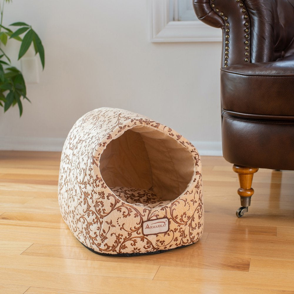 Armarkat Cat Bed with Flower Pattern, Beige, C11HYH/MH Animals & Pet Supplies > Pet Supplies > Cat Supplies > Cat Beds Aeromark Intl Inc