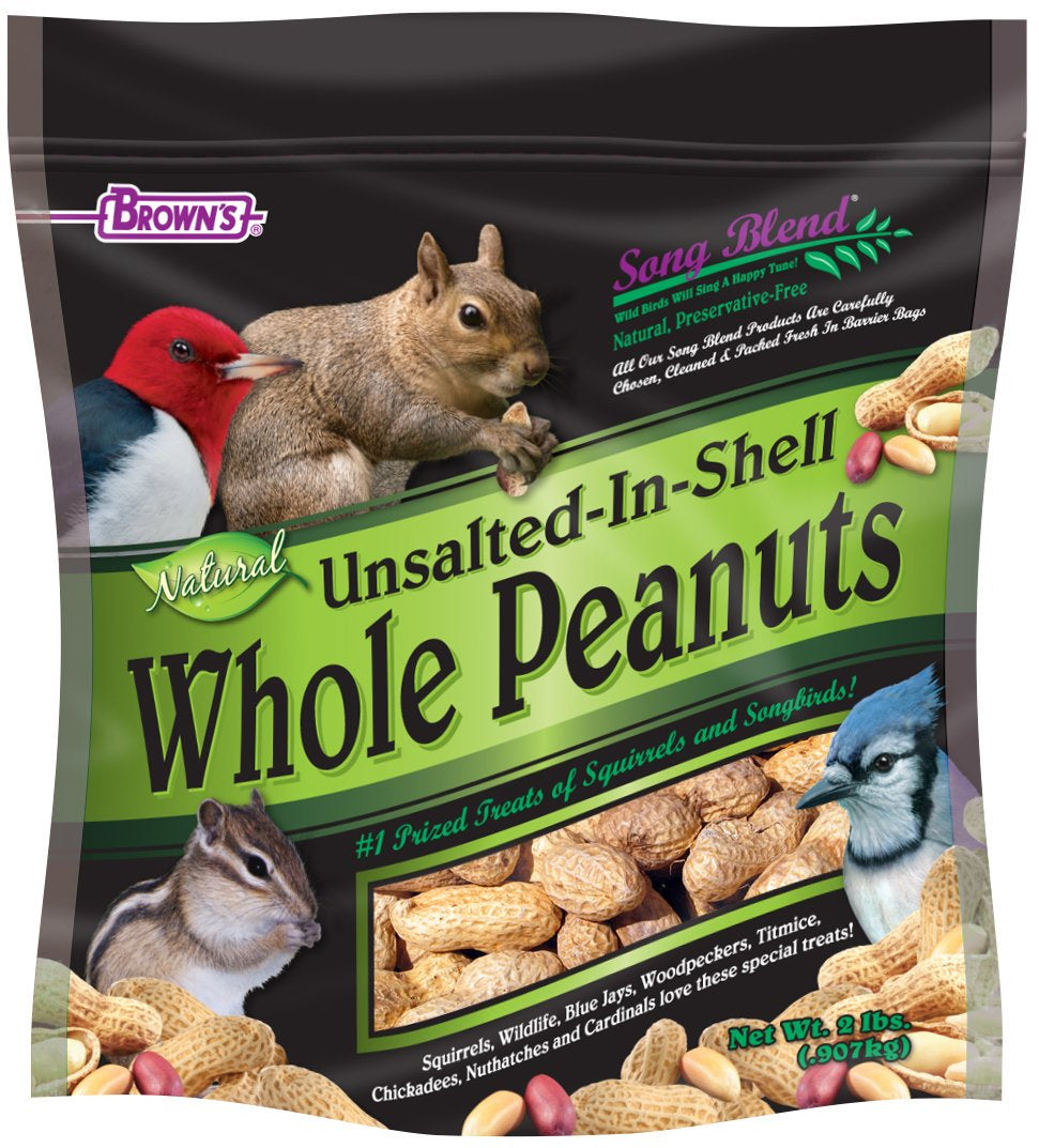 Brown'S Song Blend Whole Peanuts Bird Treat, 2 Lb Animals & Pet Supplies > Pet Supplies > Bird Supplies > Bird Treats F.M. BROWN'S SONS, INC.
