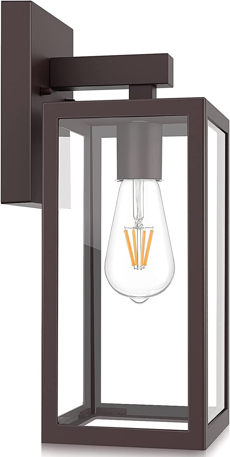 Maxvolador Outdoor Wall Lantern, Exterior Waterproof Wall Sconce Light Fixture, Matte Black Anti-Rust Wall Mount Light with Clear Glass Shade, E26 Socket Wall Lamp for Porch(Bulb Not Included) Animals & Pet Supplies > Pet Supplies > Dog Supplies > Dog Apparel MAXvolador Dark Chocolate