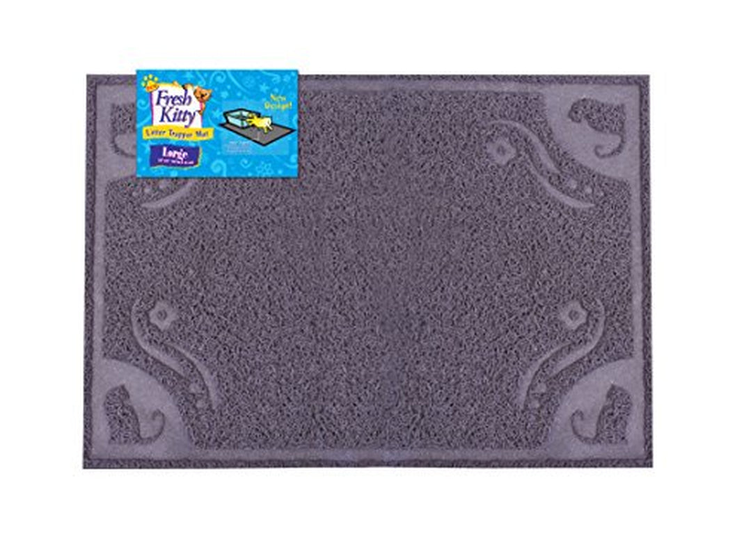 Fresh Kitty Soft Knit Easy Clean Litter Trapping Mat for Pet Cat Litter Box, Large, Grey Pattern Animals & Pet Supplies > Pet Supplies > Cat Supplies > Cat Litter Box Mats Fresh Kitty
