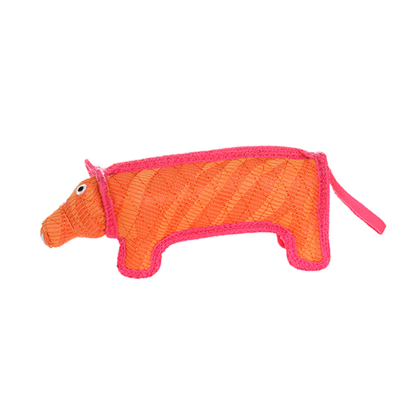 Duraforce Durable Woven Fiber Pig Dog Toy with Squeaker, Orange Animals & Pet Supplies > Pet Supplies > Dog Supplies > Dog Toys VIP Products