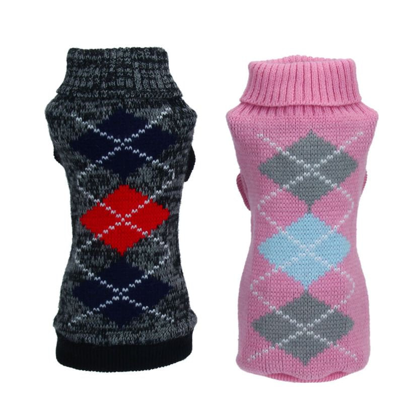 Small Dog Cat Winter Warm Sweater Pet Cotton Knit Coat Apparel Outerwear Clothes Animals & Pet Supplies > Pet Supplies > Cat Supplies > Cat Apparel KOL PET S Black