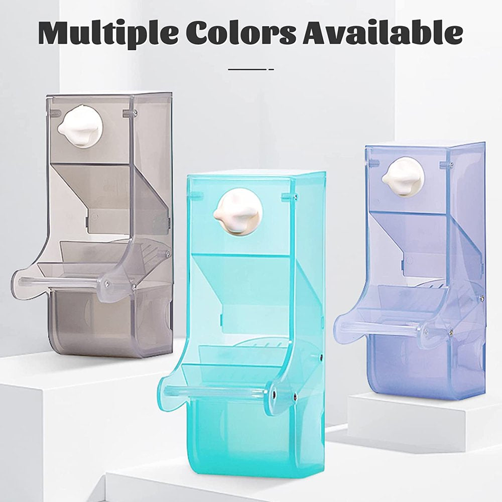 Parrot Automatic Feeder No Mess Bird Feeder for Cage Parakeet Seed Food Container Plastic Lovebirds Cage Accessories for Small Conures Budgies Canary Finches(Blue) Animals & Pet Supplies > Pet Supplies > Bird Supplies > Bird Cage Accessories Znfrt