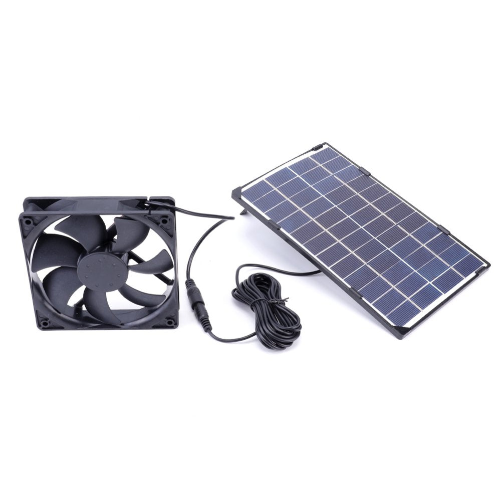 Funnybeans 10W Solar Panel Kit 6V with Fan Portable Waterproof Outdoor for Greenhouse Dog Pet House Home Ventilation Equipment Animals & Pet Supplies > Pet Supplies > Dog Supplies > Dog Houses Green Beans