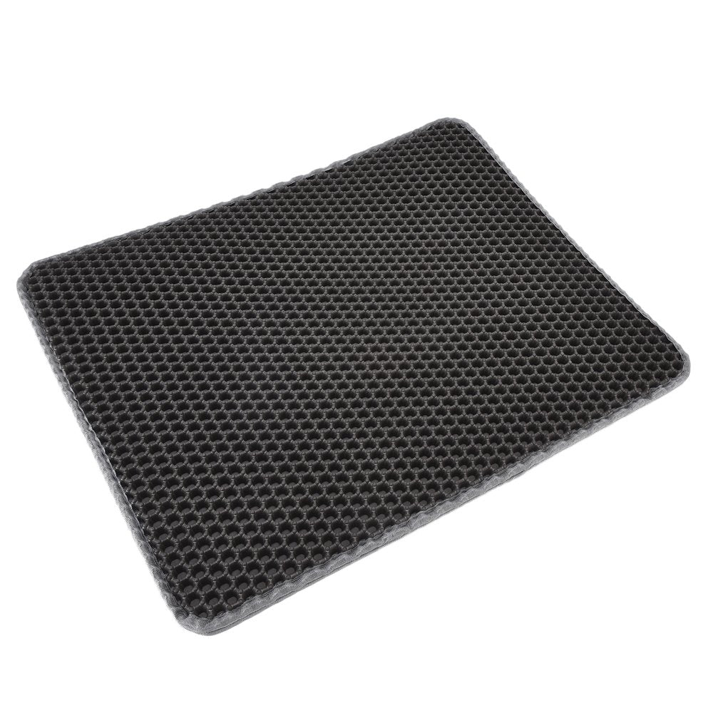 Cat Litter Pad, Double Layer Cat Litter Mat for Cat Litter Box Black Animals & Pet Supplies > Pet Supplies > Cat Supplies > Cat Litter Box Mats YLSHRF Gray