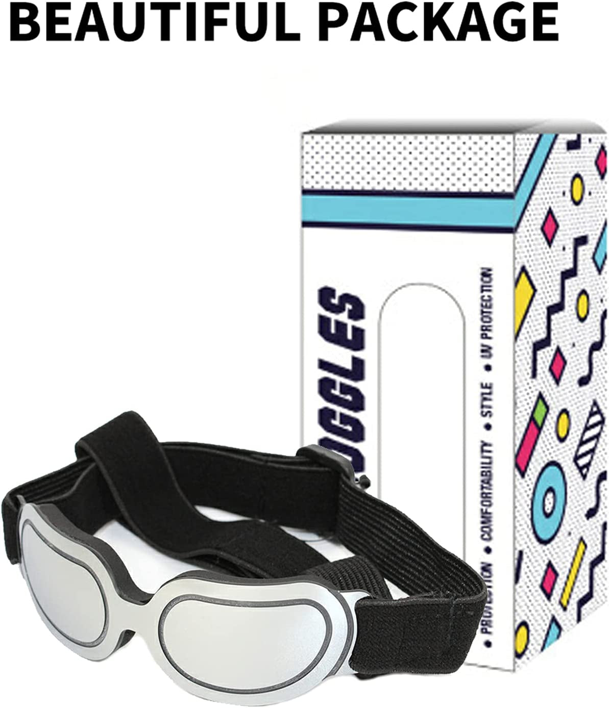 Dog Sunglasses Windproof Eye Protection Puppy Sunglasses Dog Waterproof UV Sunglasses Adjustable Band Small Dog Glasses Reflection Adorable Dog Goggles Small Breed for Driving Outdoor (Silver) Animals & Pet Supplies > Pet Supplies > Dog Supplies > Dog Apparel K ERATISNIK