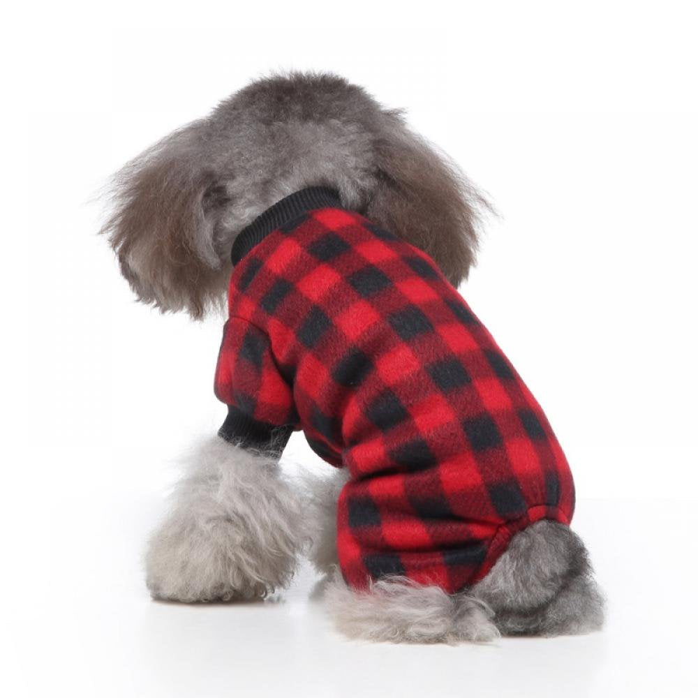 PRAETER 100% Cotton Buffalo Plaid Dog Clothes Puppy Pajamas Pet Apparel Cat Onesies Jammies Doggie Jumpsuits Animals & Pet Supplies > Pet Supplies > Dog Supplies > Dog Apparel PRAETER
