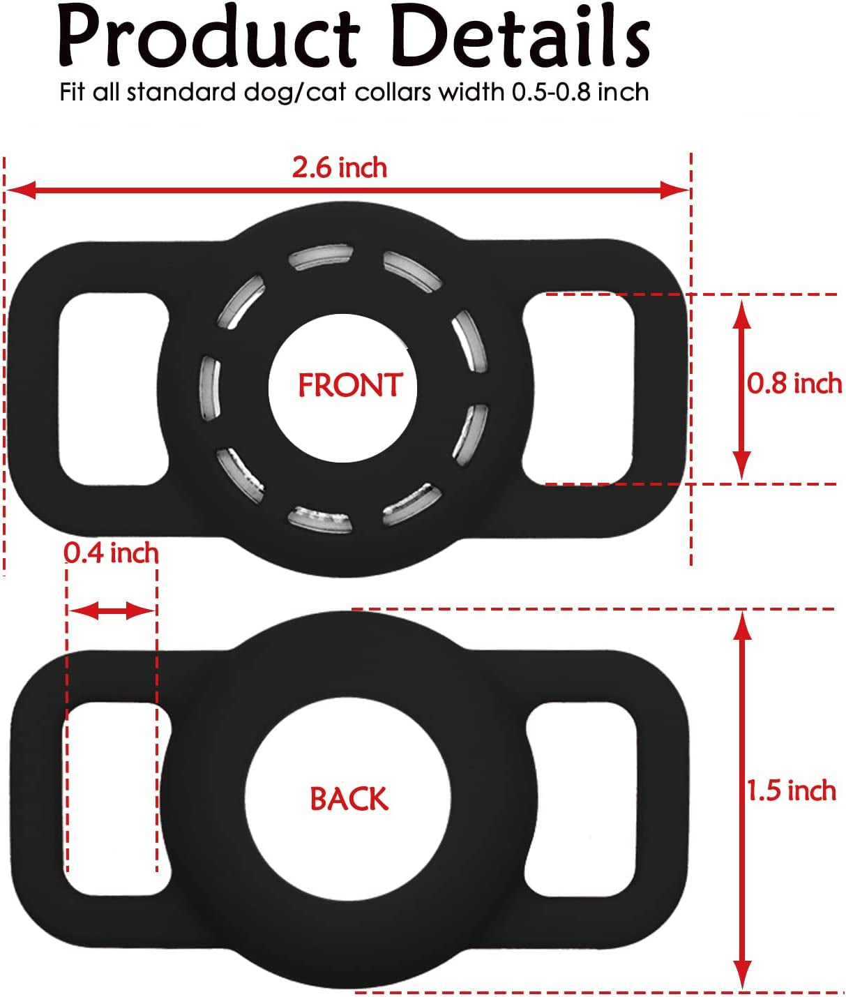 Amaessom Airtag Dog Collar Holder(4 Pack) Protective Airtag Case for Dog Collar,Anti-Lost Air Tag Case Holder Cover Compatible with Cat Dog Collars Loop ,Airtag Pet Holder 0.8-1.1 Inch Width Electronics > GPS Accessories > GPS Cases Amaessom