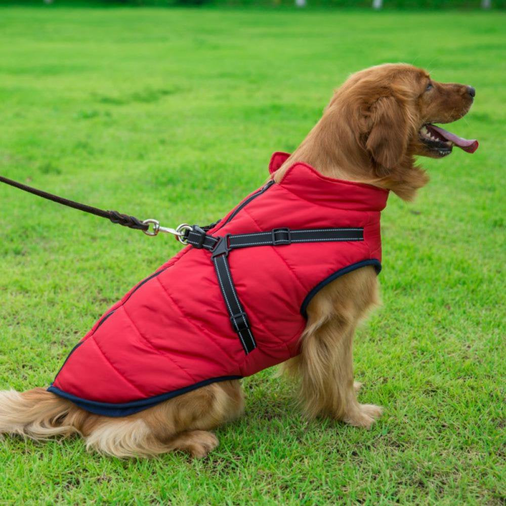 Pet Dog Jacket Vest Waterproof Thick Fleece Warm Coat for Puppy Cat Winter Cold Weather Apparel Animals & Pet Supplies > Pet Supplies > Cat Supplies > Cat Apparel Canopy L Red