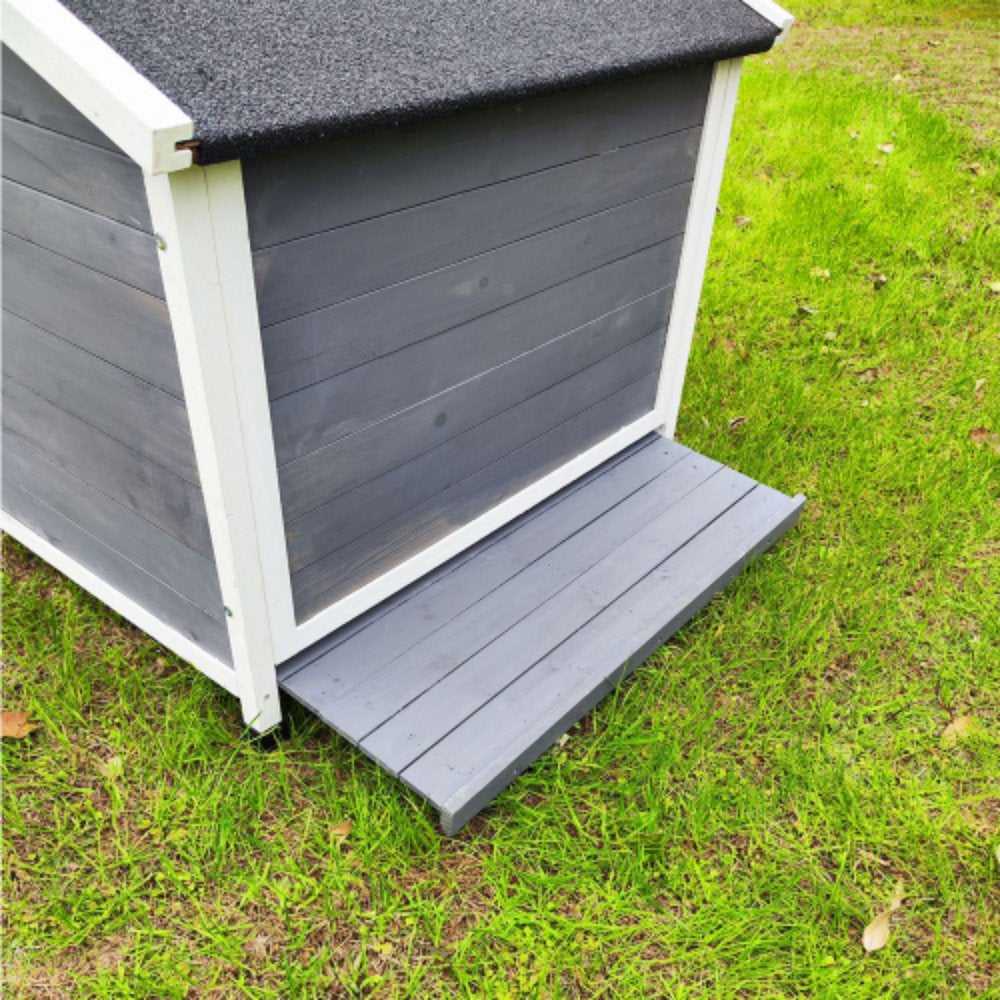 Cmgb Large Outdoor Wooden Dog House, Waterproof Dog Cage, Windproof and Warm Dog Kennel with Porch Deck,Roof Is Waterproof Asphalt,Natural Animals & Pet Supplies > Pet Supplies > Dog Supplies > Dog Houses CMGB