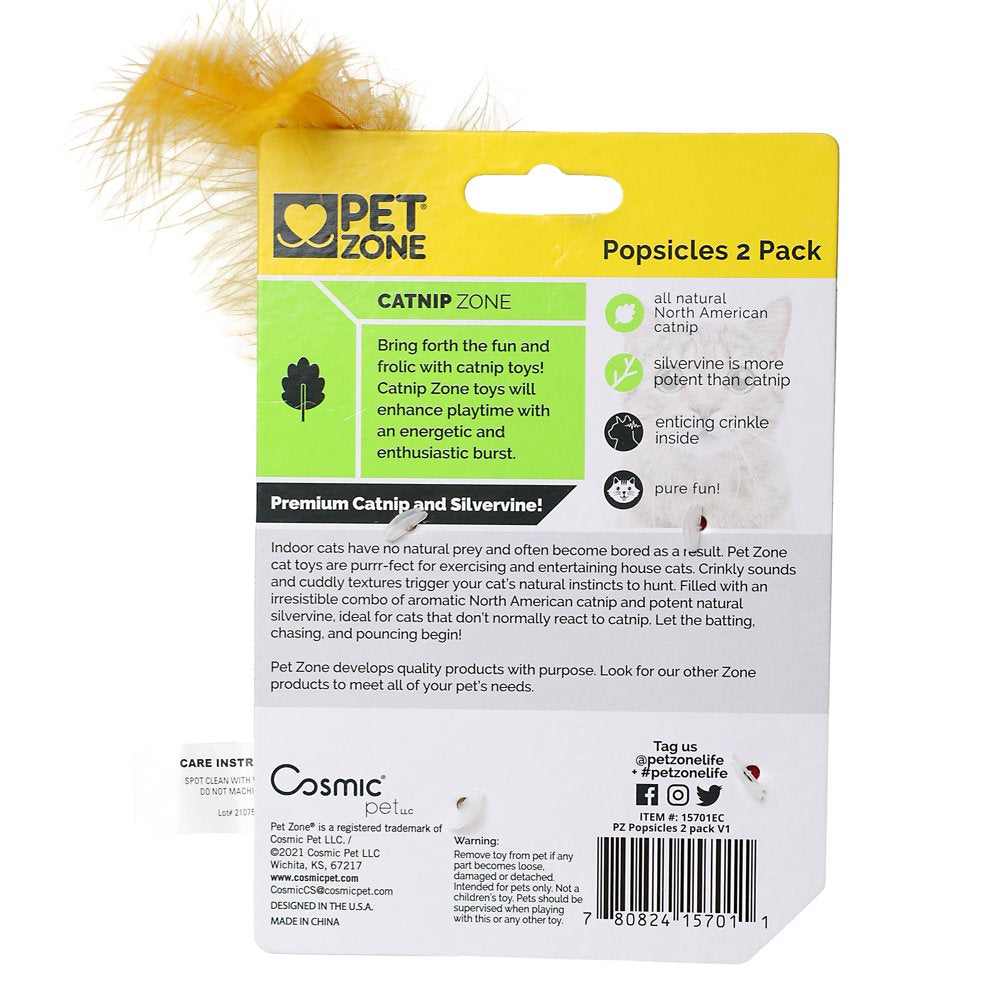 Pet Zone Party Popsicles Plush Catnip Filled Cat Toys for Cats and Kittens, 2 Pack Animals & Pet Supplies > Pet Supplies > Cat Supplies > Cat Toys Pet Zone