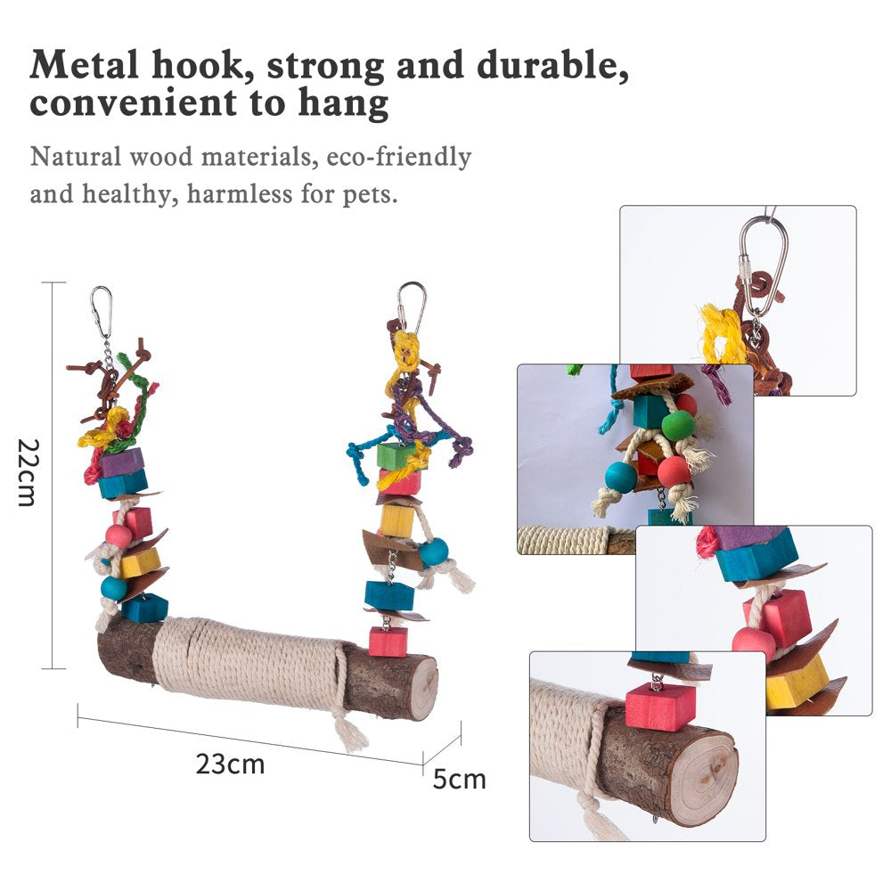 HOMEGEEK Bird Swing Perch for Birds Chewing Toy Parrot Chew Toy Bird Cage Hanging Training Toy Accessories Animals & Pet Supplies > Pet Supplies > Bird Supplies > Bird Cage Accessories HOMEGEEK
