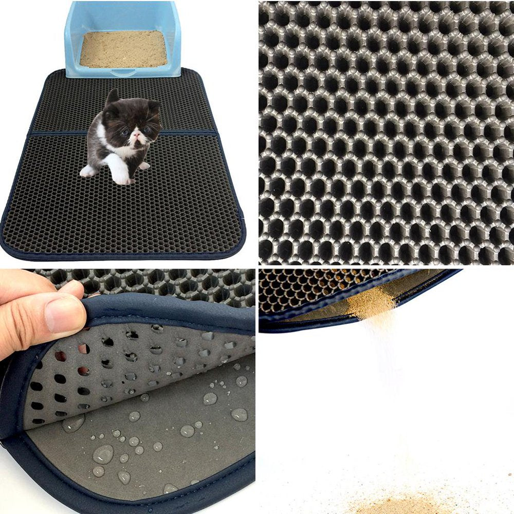 Waterproof Dog Outdoor Litter Mat Kitty Litter from Box and Paws Black Animals & Pet Supplies > Pet Supplies > Cat Supplies > Cat Litter Box Mats Gazechimp