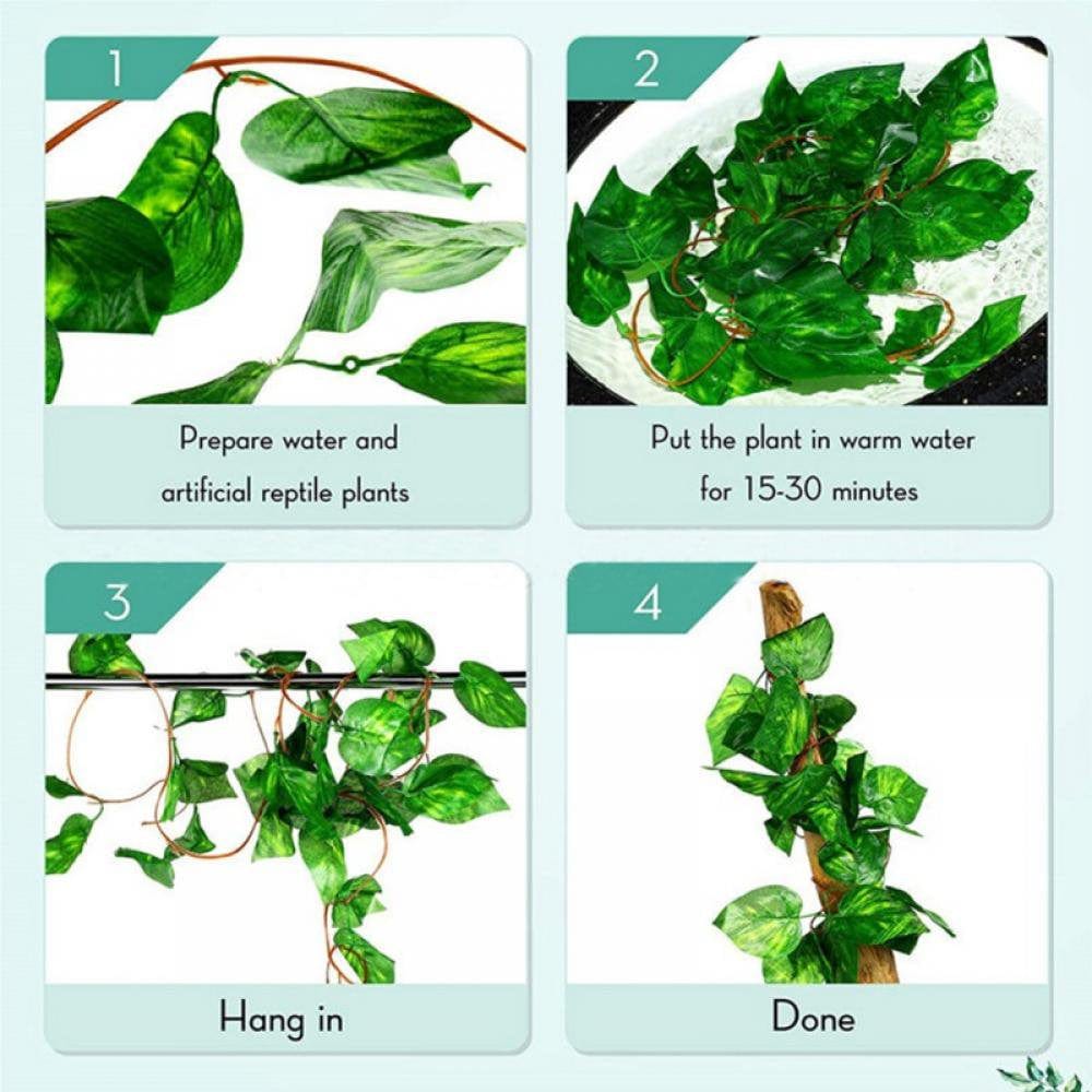 3PCS Reptile Corner Branch Climbing Terrarium Plant Decoration Fake Vines Hanging with Suction Cup for Snakes Amphibian Bearded Dragons Lizards Frogs Geckos Tank Habitat Decor Animals & Pet Supplies > Pet Supplies > Small Animal Supplies > Small Animal Habitat Accessories Orchip