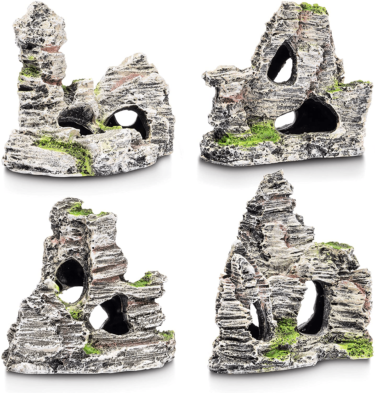 4 Piece Aquarium Ornaments Stone Rocks Fish Tank Decoration Set – KOL PET