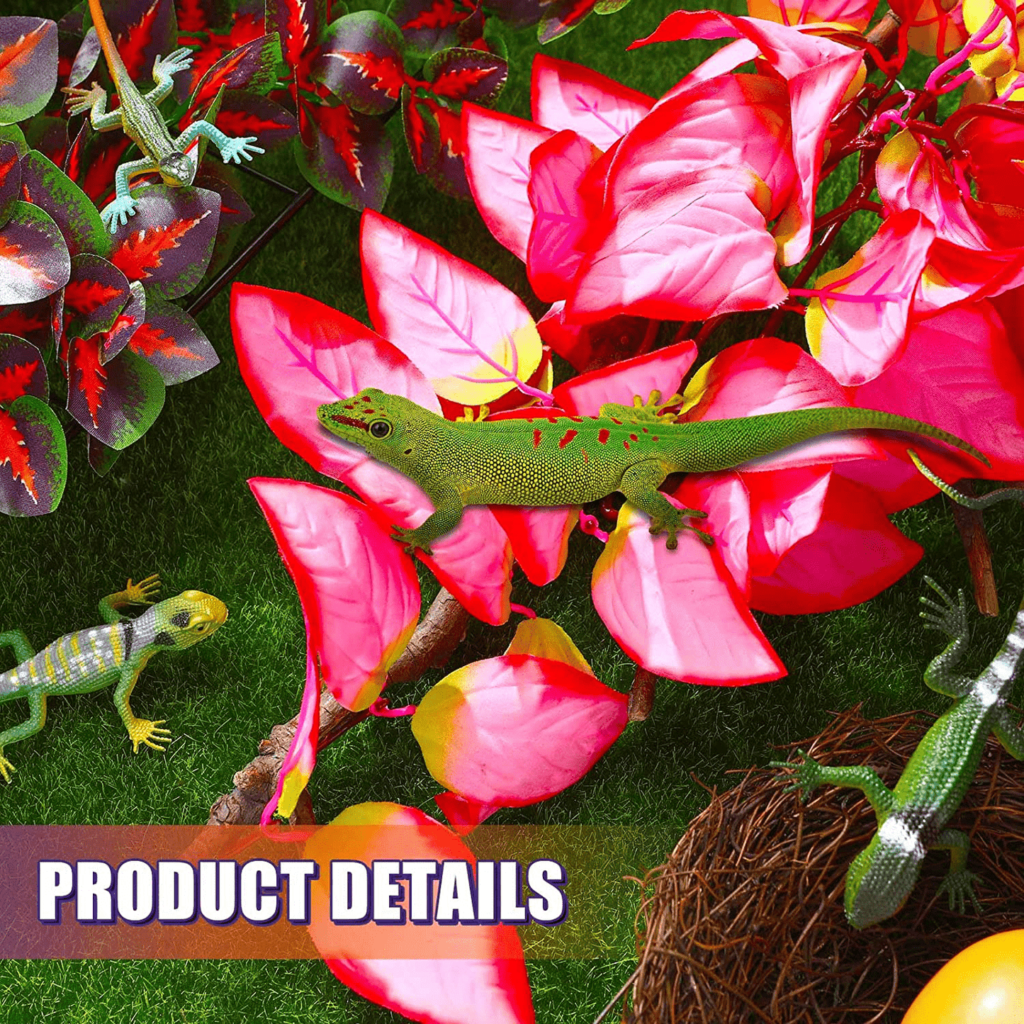 4 Pieces Artificial Reptile Plants Lifelike Reptiles Terrarium Leaves Plastic Reptile Habitats Plant Amphibian Hanging Plants Decorations with Suction Cups for Hermit Crab Lizards Geckos Snake Animals & Pet Supplies > Pet Supplies > Reptile & Amphibian Supplies > Reptile & Amphibian Habitats WILLBOND