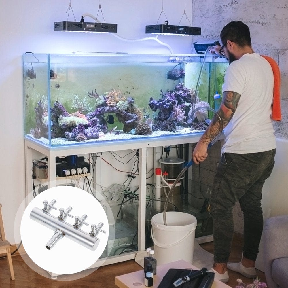 4 Ways 8 to 4MM Stainless Steel Aquarium Outlet Inline Air Pump Flow Lever Control Manifold Splitter Switch Tap Oxygen Tube Distributor Silver Animals & Pet Supplies > Pet Supplies > Fish Supplies > Aquarium & Pond Tubing HOMEMAXS