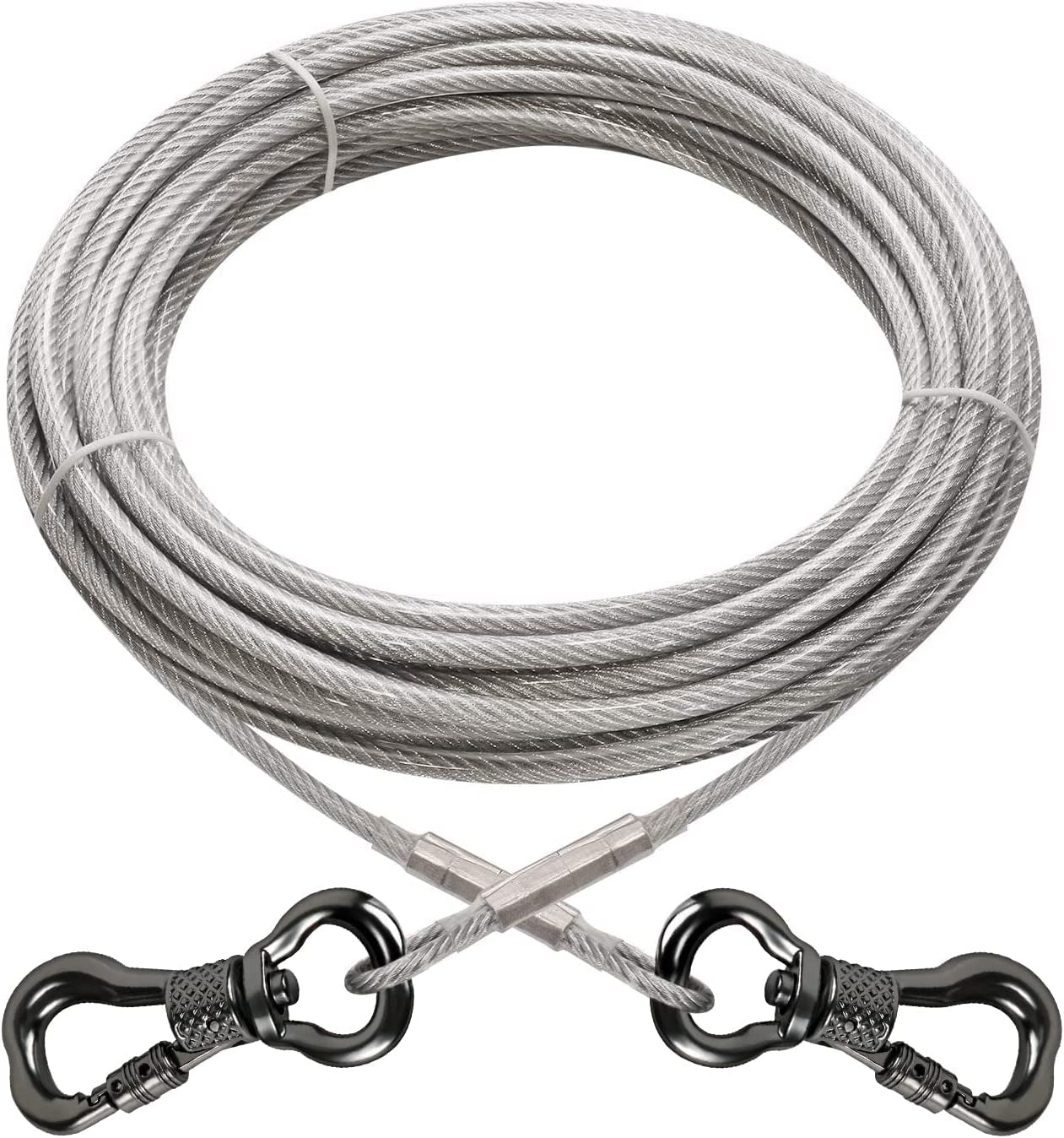 Xiaz Dog Tie Out Cable, 60 FT Dog Runner Cable with Swivel Hook, Dog L – KOL  PET