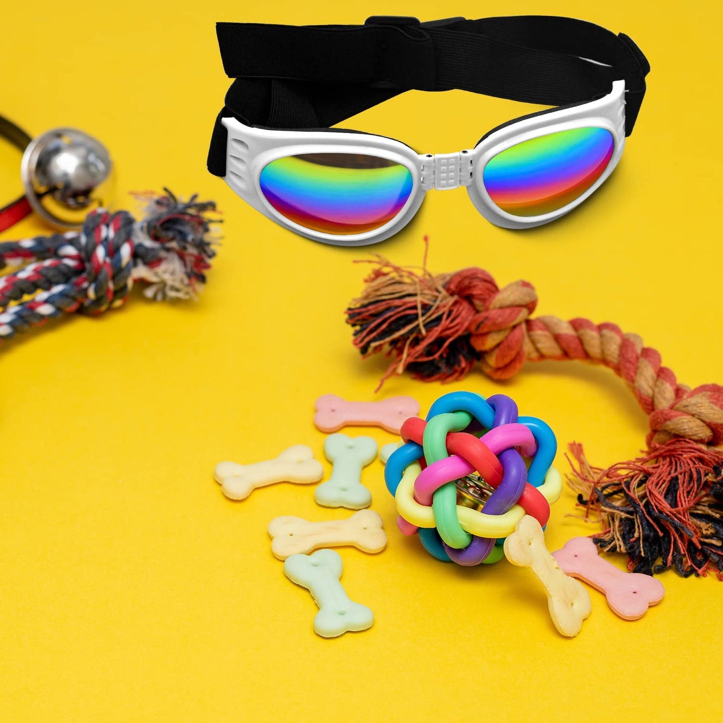 Dog Sunglasses,Dog Goggles with Adjustable Band Pet Glasses Waterproof Goggles for Dogs Windproof Snowproof Dog UV Sunglasses for Dogs Doggy Pet Animals & Pet Supplies > Pet Supplies > Dog Supplies > Dog Apparel Acooruiteng