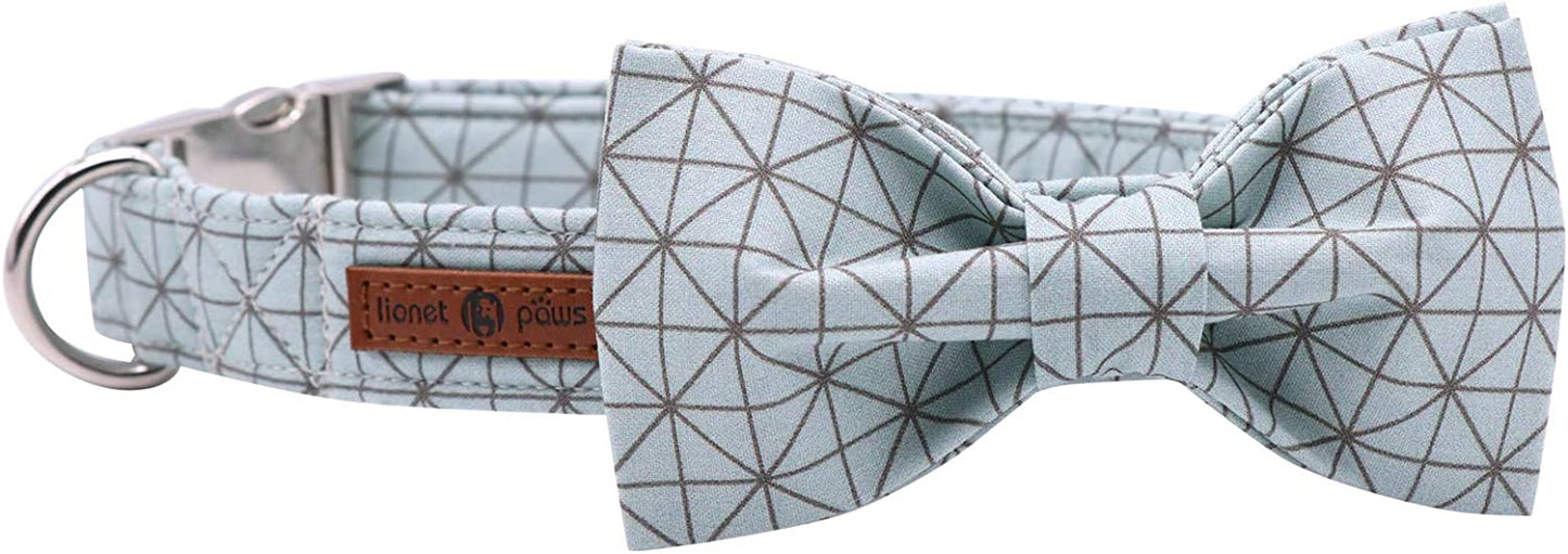 Lionet Paws Dog Collar with Bowtie, Durable Adjustable and Comfortable Collar for Small Dogs Puppies and Cats, Neck 10-16In Animals & Pet Supplies > Pet Supplies > Dog Supplies > Dog Apparel lionet paws ✳Grid Large (Pack of 1)